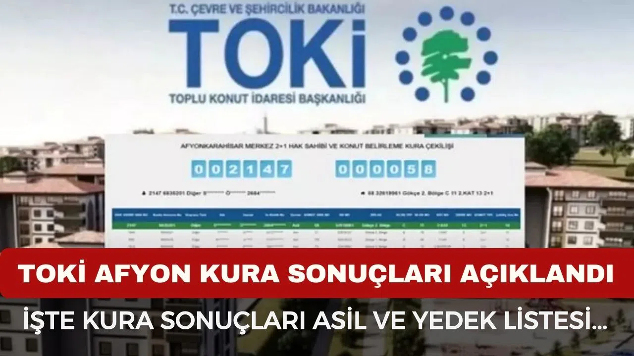 TOKİ Afyonkarahisar kura sonuçları isim listesi! Afyonkarahisar TOKİ kura sonuçları nasıl öğrenilir?