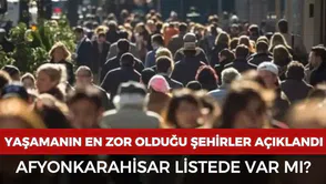 Türkiye'de yaşamanın en zor olduğu şehirler açıklandı: Afyonkarahisar listede var mı?