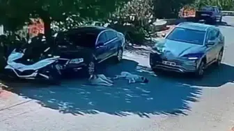 Otomobiliyle köpeklerin üzerinden geçti: O anlar saniye saniye kamerada!