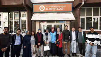 Filistinli öğrencilerden İl Müftülüğüne anlamlı ziyaret