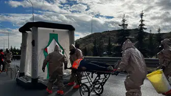 Afyon’da tünel güvenliği için kapsamlı tatbikat: 17 araç ve 55 personel görev aldı