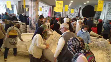 Ucuz halıyı duyanlar mağazaya koştu