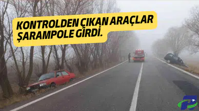 Yoğun sis ve buzlanma kazaya neden oldu