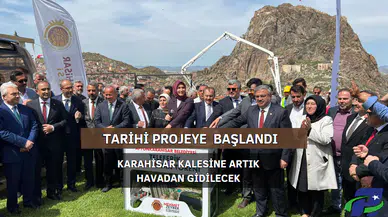 Afyonkarahisar'ın Hayalinin Gerçeğe Dönüştüğü Teleferik Projesinin Temeli Düzenlenen Törenle Atıldı