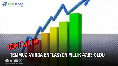 Temmuz Ayında Enflasyon Yıllık 47,83 Oldu