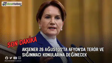 Akşener 26 Ağustos'ta Afyon'da Terör ve  Sığınmacı Konularına Değinecek