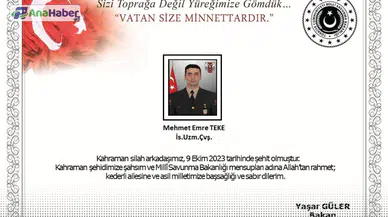 MSB PENÇE-KİLİT BÖLGESİNDE BİR ASKER ŞEHİT OLDU