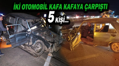 2 Otomobilin Çarpıştığı Kazada 5 Kişi Yaralandı