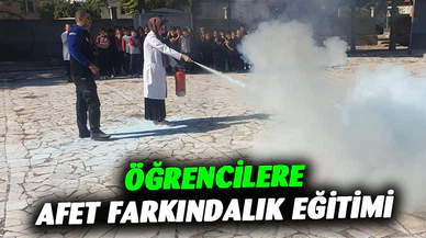 Ortaokul ve anaokulu öğrencilerine 'afet farkındalık' eğitimi verildi
