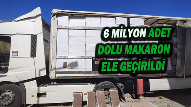 Şüphe Üzerine Durdurulan Tırda 6 Milyon Adet Kaçak Dolu Makaron Ele Geçirildi