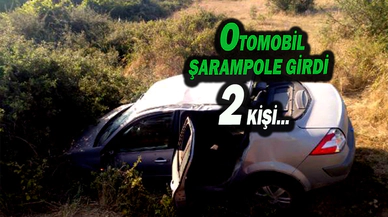 Şarampole Giren Otomobilde 2 Kişi Yaralandı