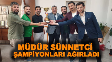 Müdür Sünnetci, şampiyonları ağırladı