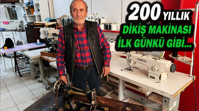 200 Yıllık Tarihi Dikiş Makinesine Gözü Gibi Bakıyor