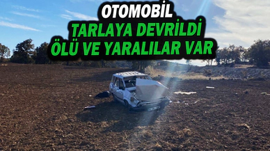 Kontrolden Çıkan Otomobil Tarlaya Devrildi: 1 Ölü, 2 Yaralı