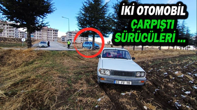 Çarpışan Otomobillerin Sürücüleri Yaralandı