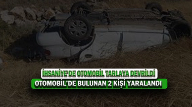 Tarlaya Devrilen Otomobilde 2 Kişi Yaralandı