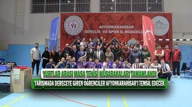 Yurtlar arası masa tenisi müsabakaları tamamlandı