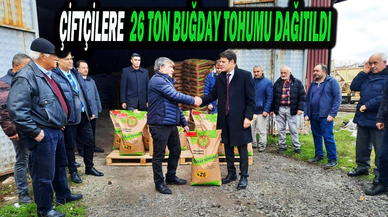 Çiftçilere Yüzde Elli Hibe Destekli 26 Ton Buğday Tohumu Dağıtıldı