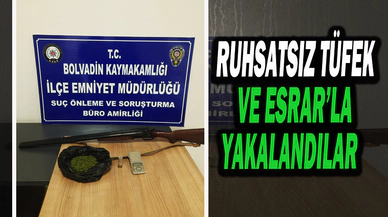 Esrar Ve Ruhsatsız Tüfekle Yakalanan 2 Kişi Gözaltına Alındı