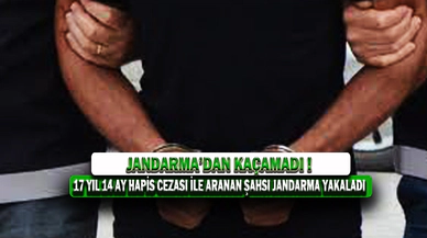17 Yıl 14 Ay Hapis Cezası İle Aranan Şahsı Jandarma Yakaladı