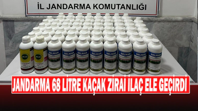 Jandarma 68 Litre Kaçak Zirai İlaç Ele Geçirdi