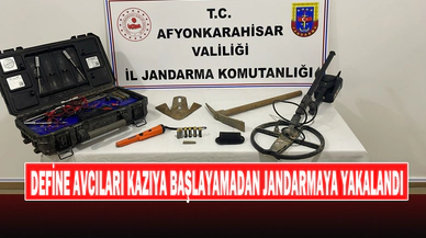Define Avcıları Kazıya Başlayamadan Jandarmaya Yakalandı