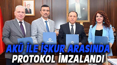 AKÜ İle İŞKUR Arasında Hizmet ile Eğitim İş Birliği Protokolleri İmzalandı    