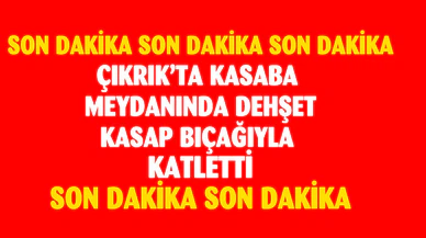 Çıkrık'ta katliam ! kasap bıçağıyla katletti