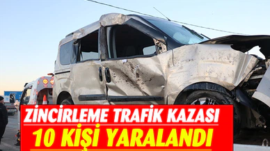 Afyonkarahisar’da zincirleme trafik kazası 10 yaralı
