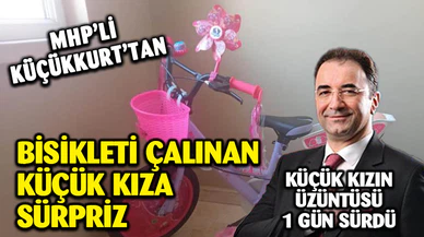 Bisikleti çalınan küçük kıza MHP’li ağabeyinden güzel sürpriz