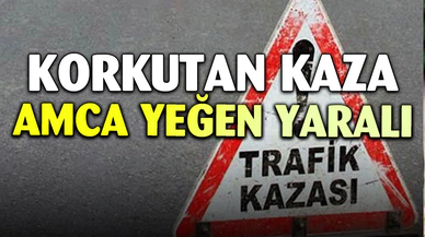 Otomobilin çarptığı motosiklette amca yeğen yaralandı