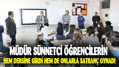 Müdür Sünnetci öğrencilerle satranç oynadı