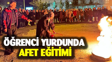 Afyon'da öğrenci yurdunda yangın ve afet eğitimi