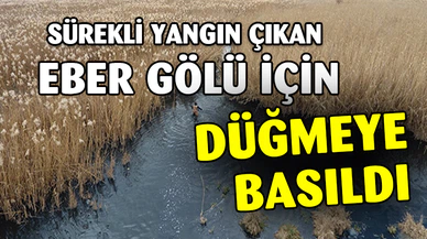 Eber Gölünde sazlık alan yangınlarını önlemek için çalışma başlatıldı