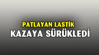 Lastiği patlayıp şarampole giren araçta 2 kişi yaralandı