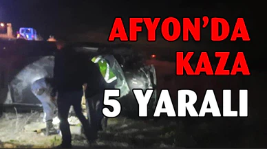 Şarampole devrilen hafif ticari araçta 5 kişi yaralandı