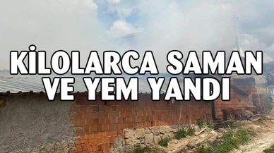 200 saman balyası yanarak ziyan oldu