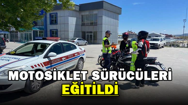 Motosiklet sürücülerine yönelik jandarmadan trafik eğitimi
