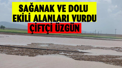 Afyonkarahisar’da sağanak ve dolu ekili alanları vurdu