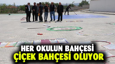 AFYONKARAHİSAR'DA HER OKULUN BAHÇESİ ÇİÇEK BAHÇESİ OLUYOR