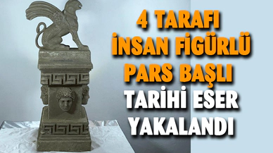 Afyonkarahisar’da pars başlı kanatlı heykel yakalandı