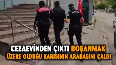 Cezaevinden çıkan şahıs karısını tehdit ederek aracını çalınca tekrar hapse girdi