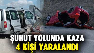 Şuhut yolunda kaza 4 yaralı