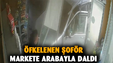 Husumetlisine çarptı sonra marketten içeri girdi