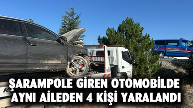 Şarampole giren otomobilde aynı aileden 4 kişi yaralandı