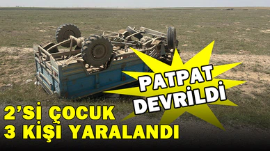 Devrilen patpatta 3 kişi yaralandı