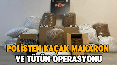 Polisten kaçak makaron ve tütün operasyonu