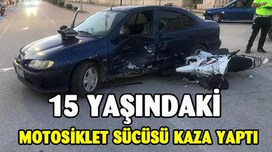 Afyonkarahisar'daki motosiklet sürücüsü kaza yaptı