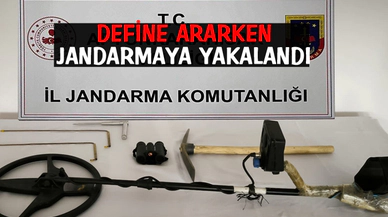 Afyonkarahisar'da define ararken jandarmaya yakalandı