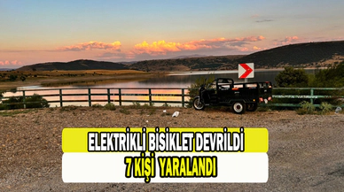 Elektrikli bisikletin devrildiği kazada 7 kişi yaralandı   